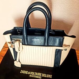 Zadig & Voltaire Black and Cream Bag